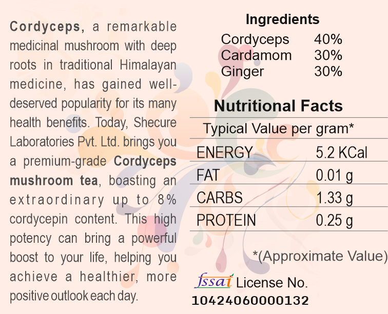 Shecure Cordyceps Cardamom Ginger Tea (15 bags) - Image 3
