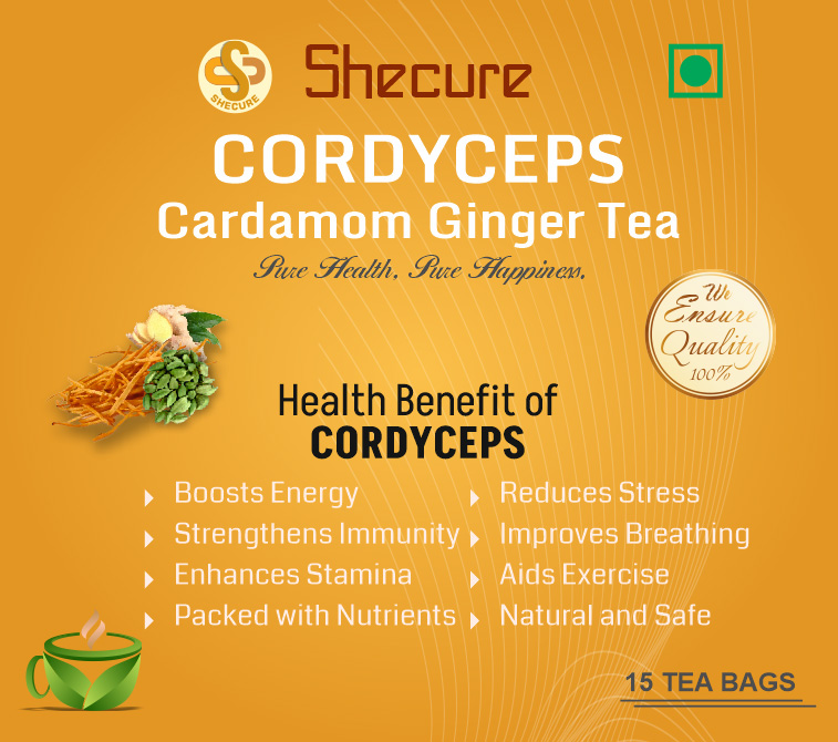 Shecure Cordyceps Cardamom Ginger Tea (15 bags)